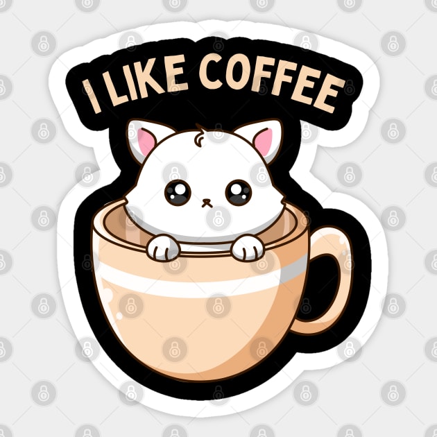 I like Coffee First Cute little cats I need coffee addict This Girl Runs On Caffeine And Sarcasm Sticker by BoogieCreates